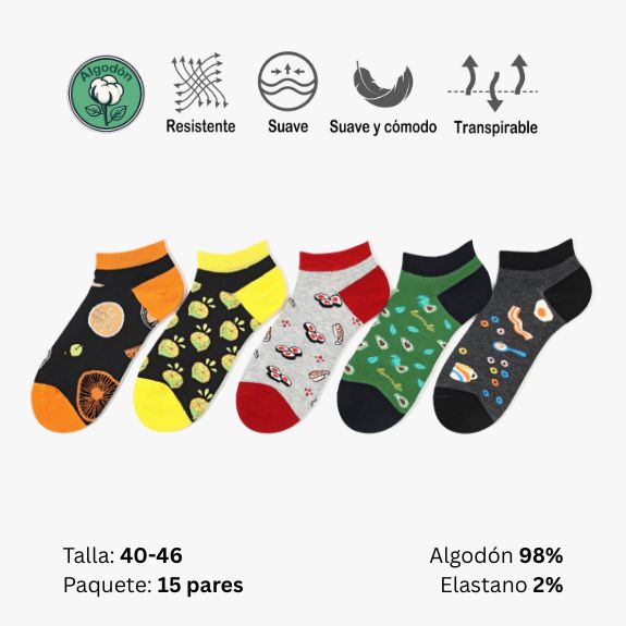 Lote 1 - Calcetines Tobilleros Hombre Divertidos